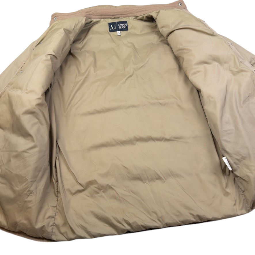 Vintage Armani Jeans Button Up Puffer Jacket Size L