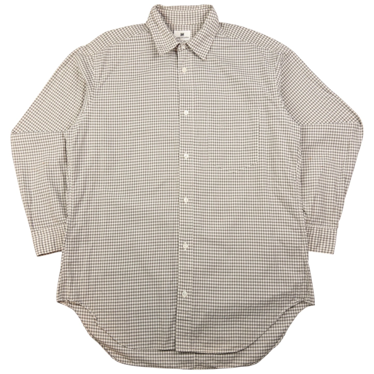 Vintage Issey Miyake Checkered Long Sleeve Button Up Shirt Size M