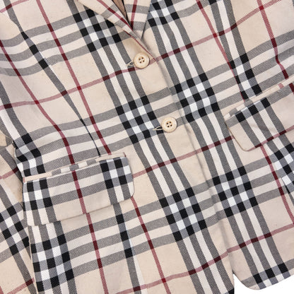 Vintage 2000s Burberry Nova Check Blazer Jacket Womens Size S