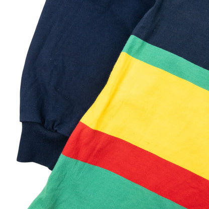 Vintage 90s Burberry Striped Long Sleeve Polo Shirt Size M