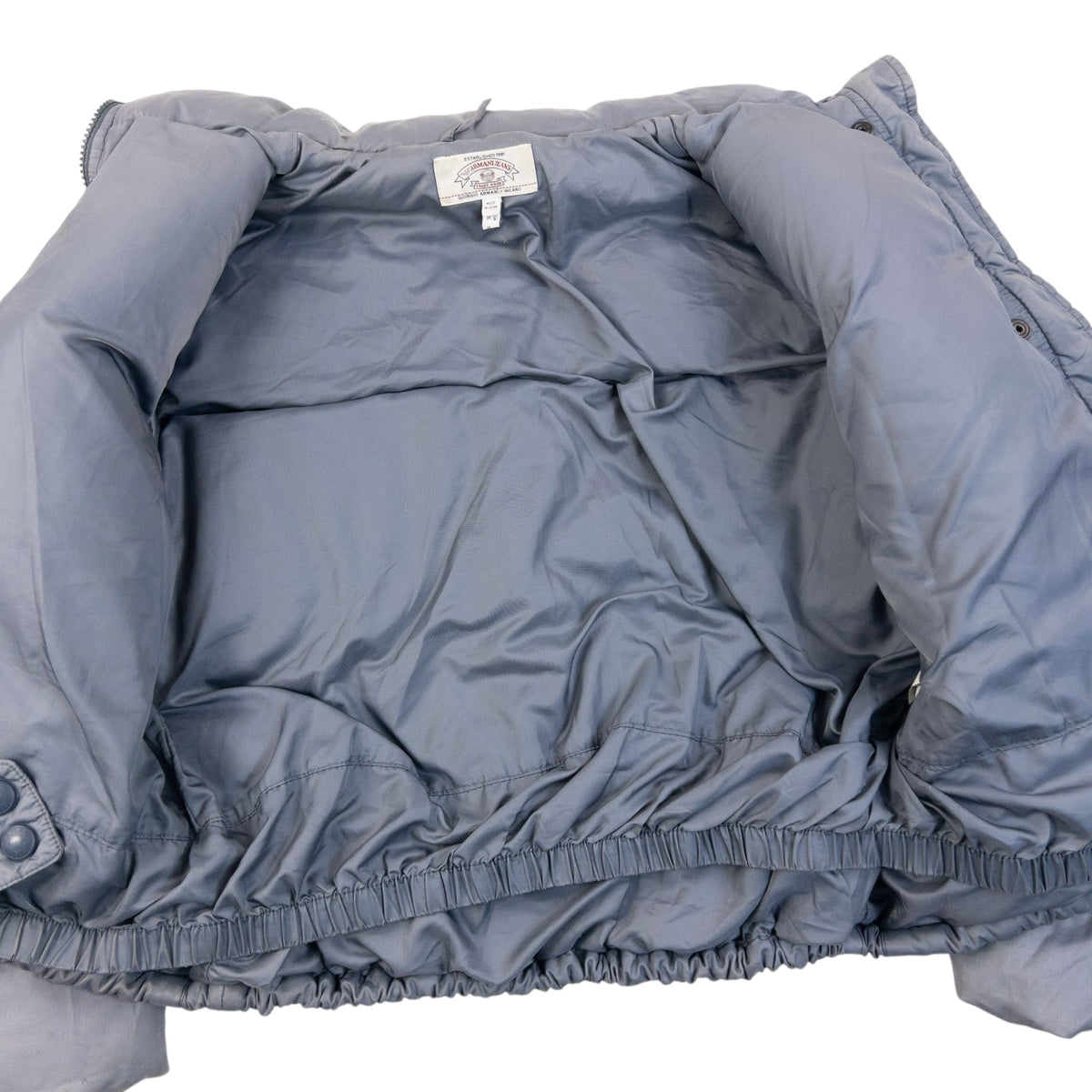 Vintage 90s Armani Jeans Zip Up Puffer Jacket in grey, photo 4