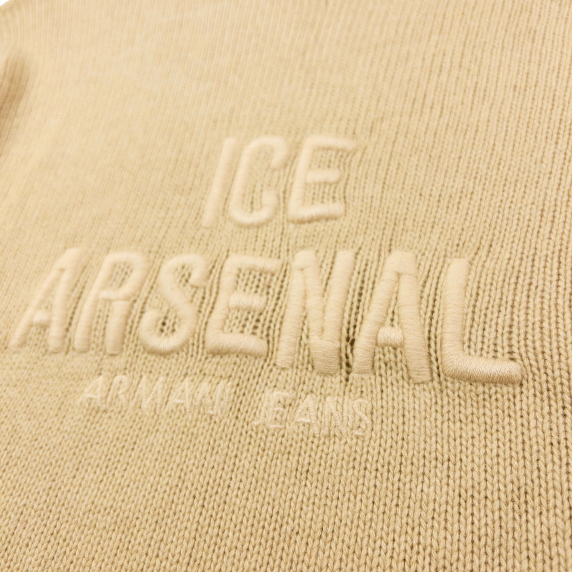 Vintage 90s Armani Jeans Ice Arsenal Wool Knit Jumper Size M