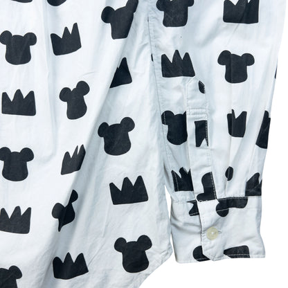 Vintage 2009 Comme Des Garçons X Bearbrick Medicom Toy Long Sleeve Button Up Shirt Size S