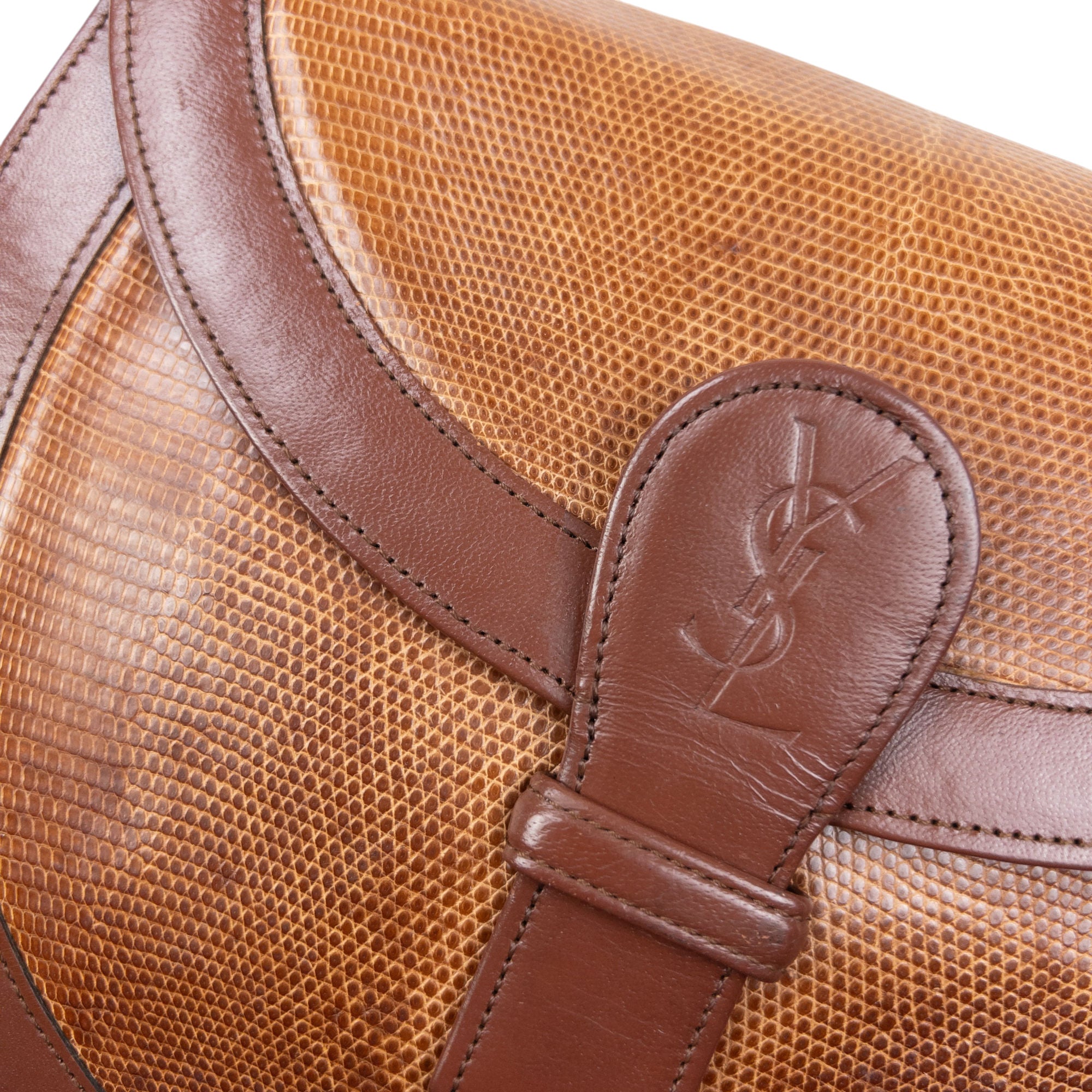 Vintage 80s YSL Yves Saint Laurent Leather Snakeskin Crossbody Bag