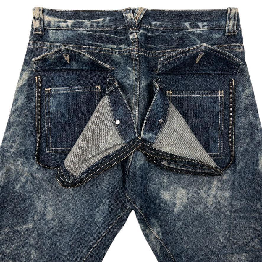 Vintage PPFM Curved Stacked Leg Denim Jeans Size W33