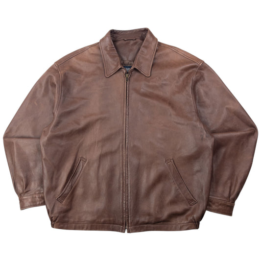 Vintage 2000s Burberry Zip Up Leather Jacket Size XL