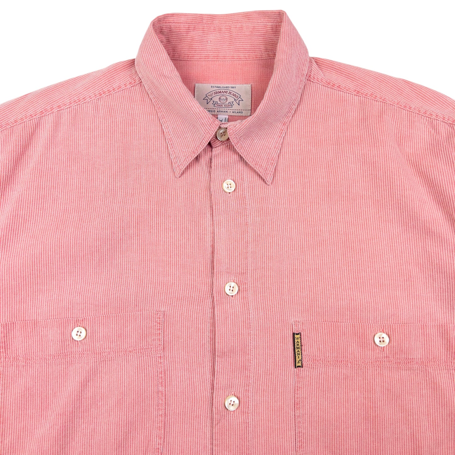 Vintage Armani Jeans Striped Long Sleeve Button Up Shirt Size XL