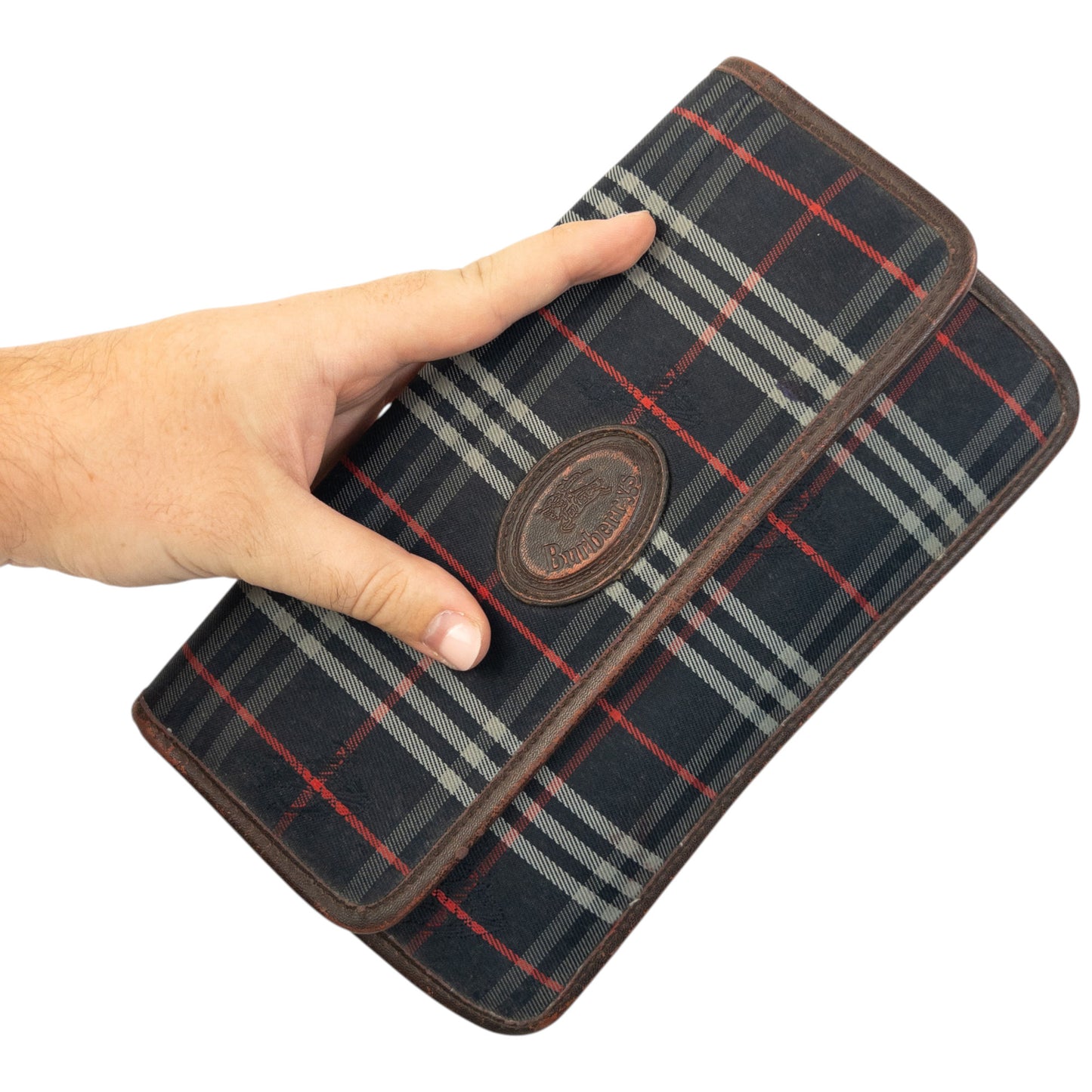 Vintage 90s Burberry Nova Check Clutch Bag