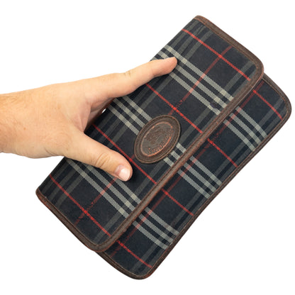 Vintage 90s Burberry Nova Check Clutch Bag