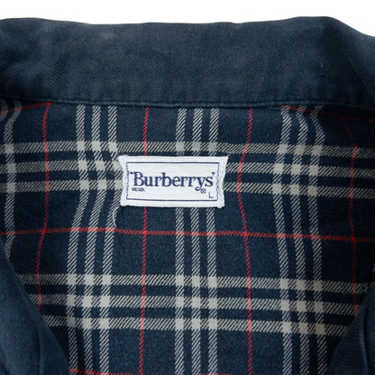 Vintage 90s Burberry Nova Check Long Sleeve Button Up Pyjama Shirt SizeM