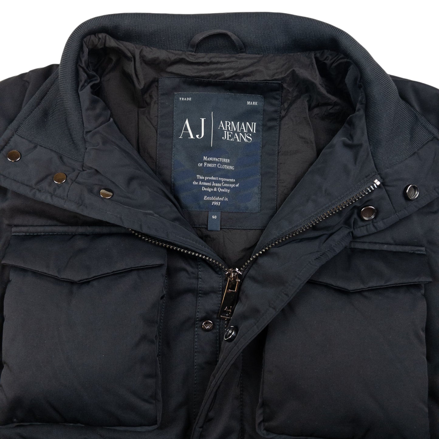 Vintage Armani Jeans Zip Up Padded Jacket Size M