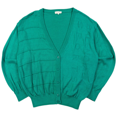 Vintage 90s Balenciaga Sports Knit Cardigan in green (acrylic), embossed fastenings