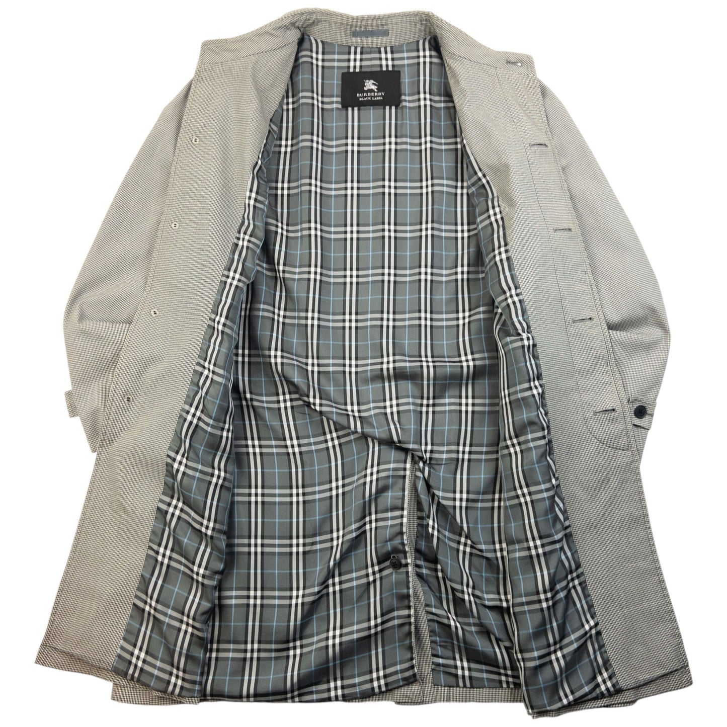 Vintage 2000s Burberry Black Label Nova Check Lined Trench Jacket Size L