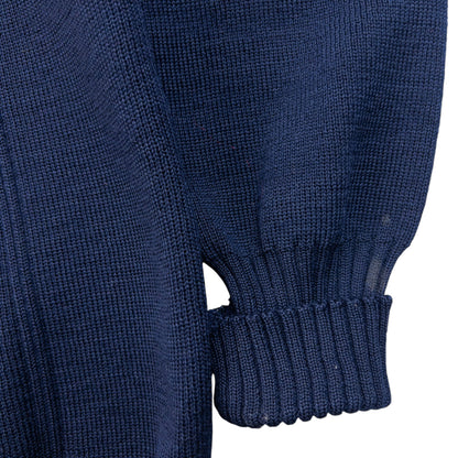 Vintage 90s Burberry Suede Patch Wool Jumper Size L