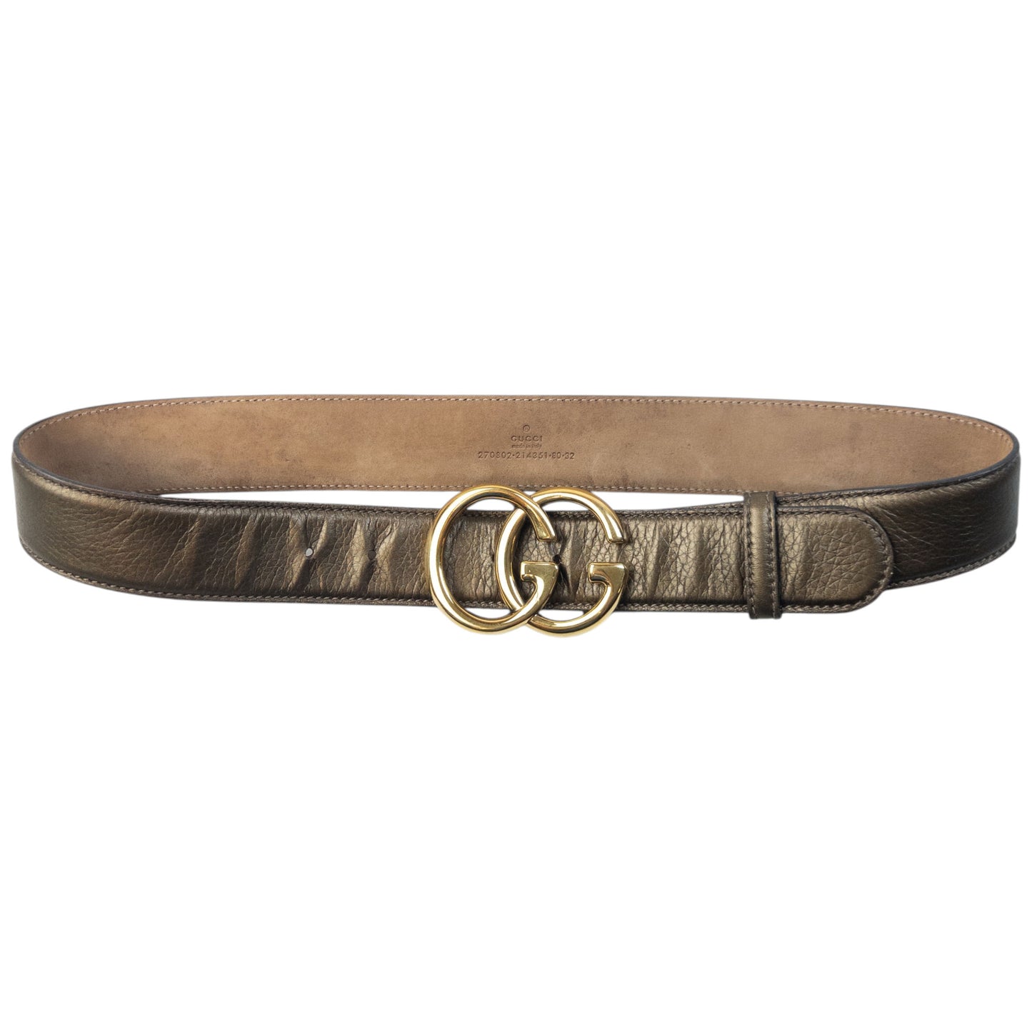 Vintage 2000s Gucci Metallic Leather Belt Size S