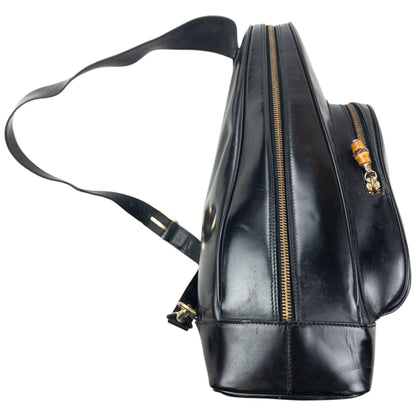 Vintage 80s Gucci Leather And Bamboo Sling Bag