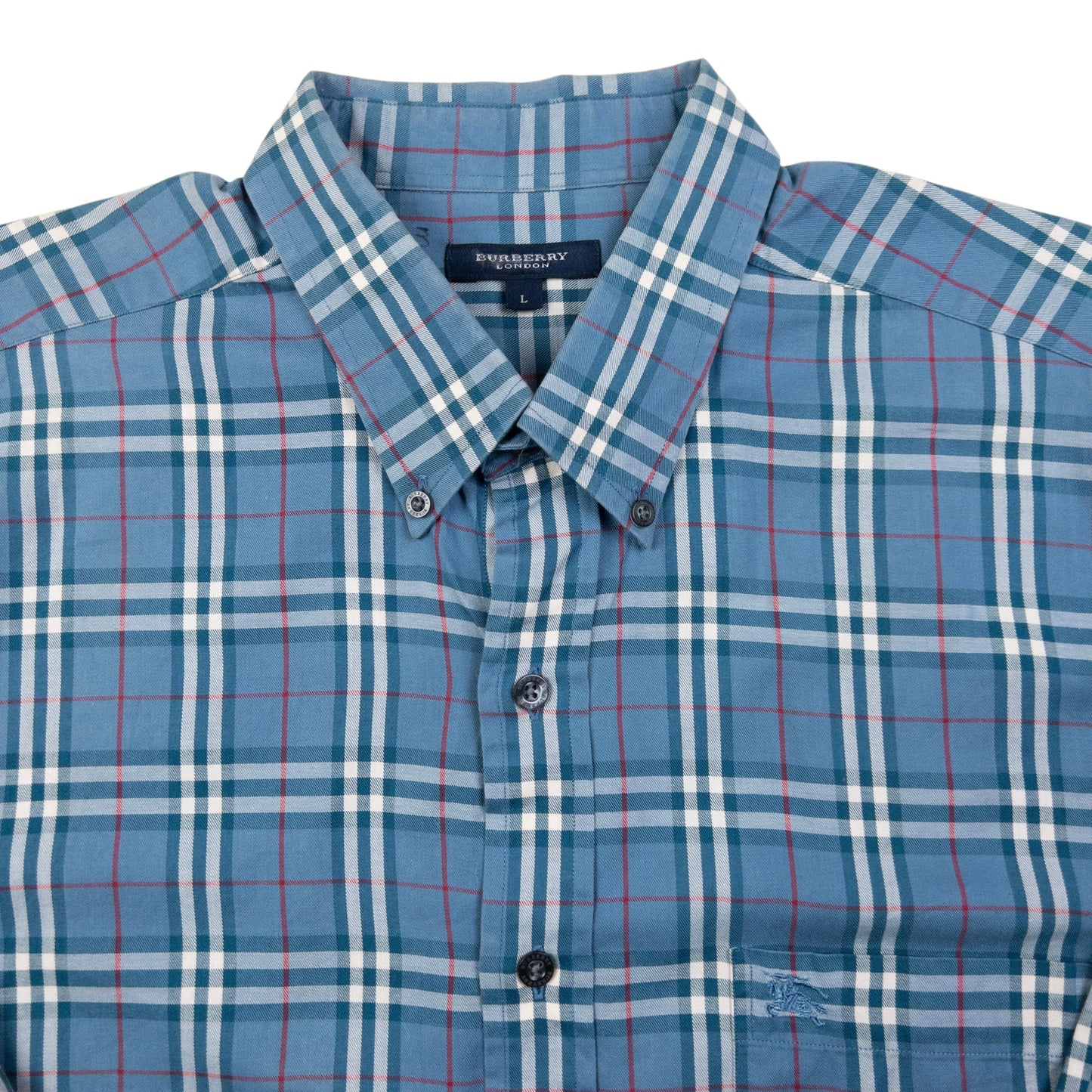 Vintage Burberry Nova Check Long Sleeve Button Up Shirt Size L