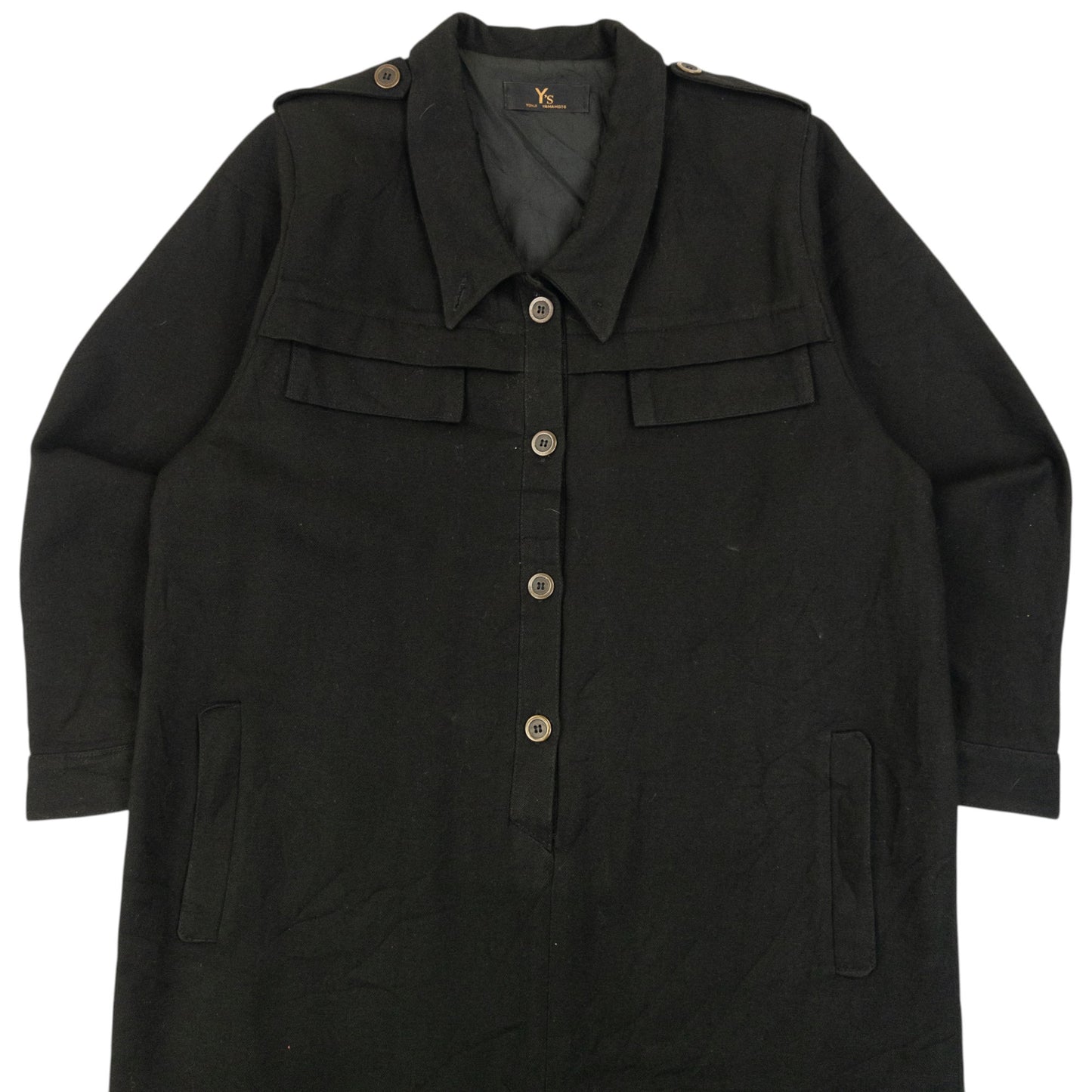 Vintage 2000s Yohji Yamamoto Half Button Longline Jacket Womens Size XL