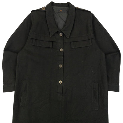 Vintage 2000s Yohji Yamamoto Half Button Longline Jacket Womens Size XL