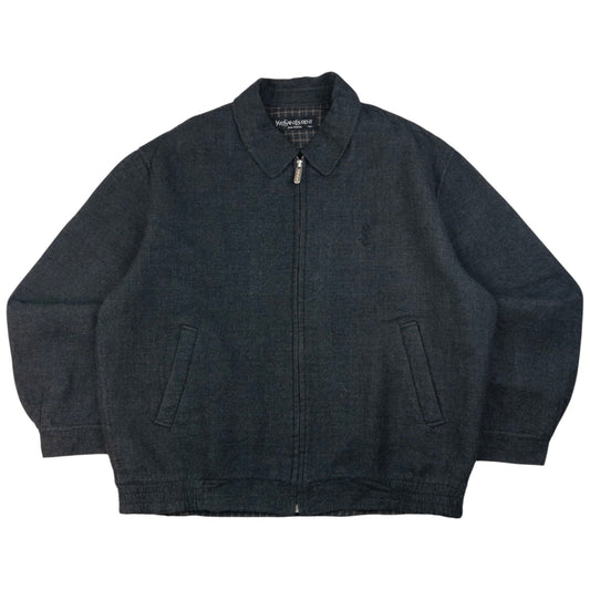 Vintage YSL Yves Saint Laurent Wool Harrington Jacket Size L