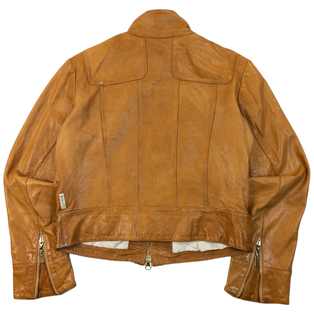 Vintage 2000s Armani Jeans Zip Up Leather Jacket Womens Size M