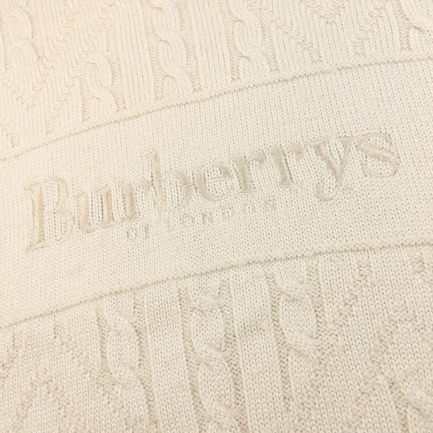 Vintage Burberry Embroidered Cable Knit Jumper Size XL