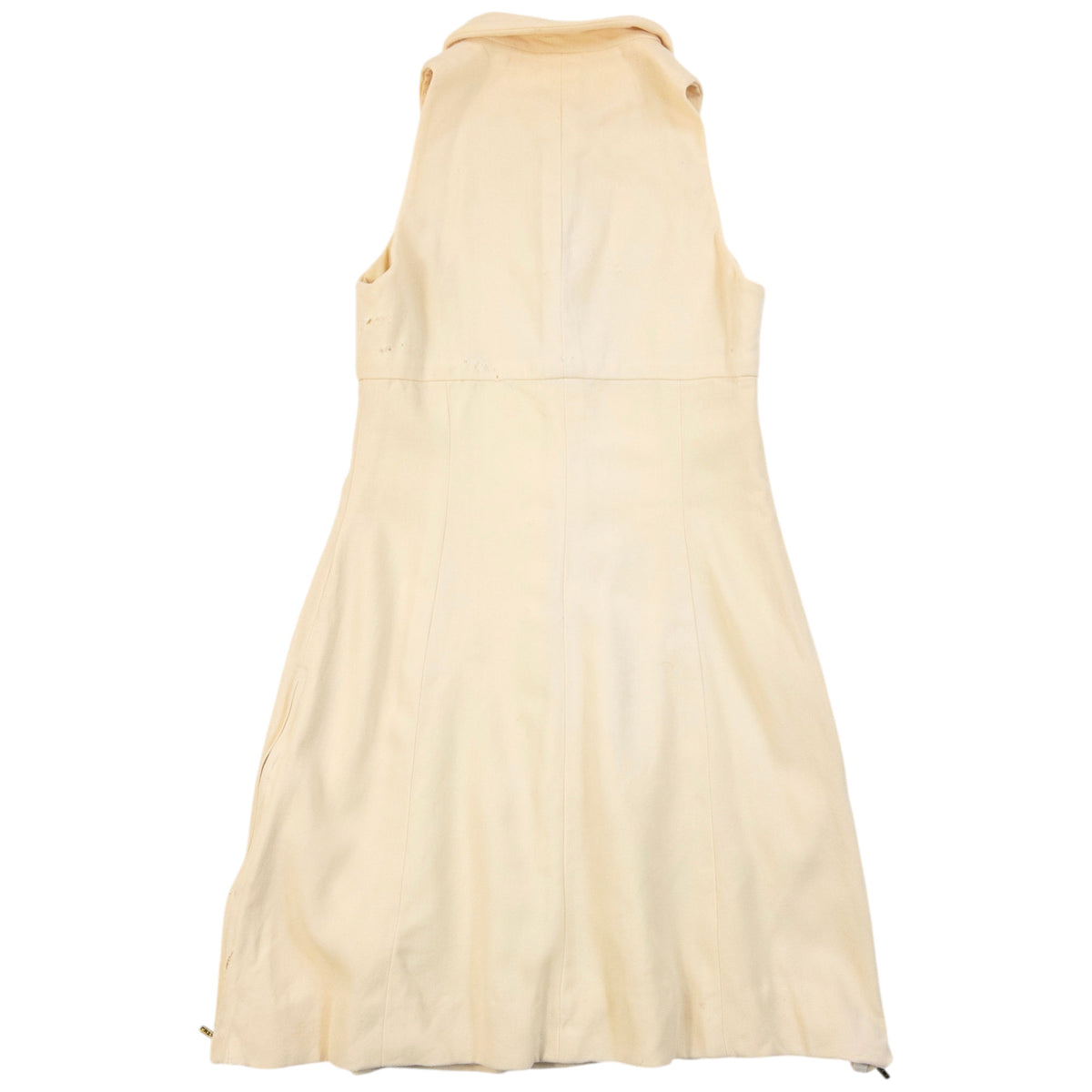 Vintage 1995 Chanel Wool & SIlk Sleeveless Dress in cream, photo 4