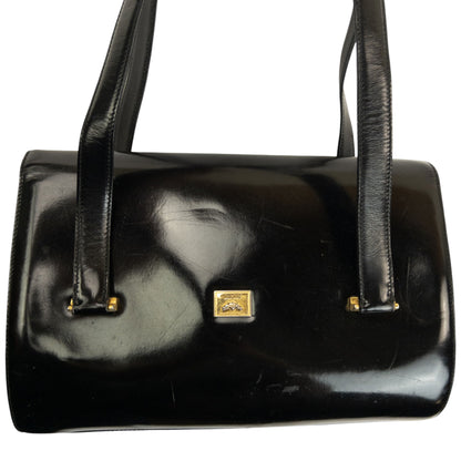 Vintage 2000s Moschino Heart Clasp Leather Shoulder Bag