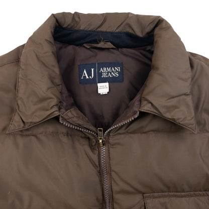 Vintage Armani Jeans Zip Up Puffer Jacket Size