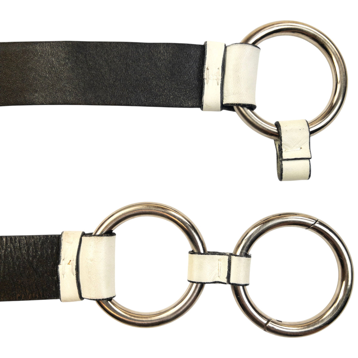 Vintage 2000s Prada Leather Ring Belt Size W32