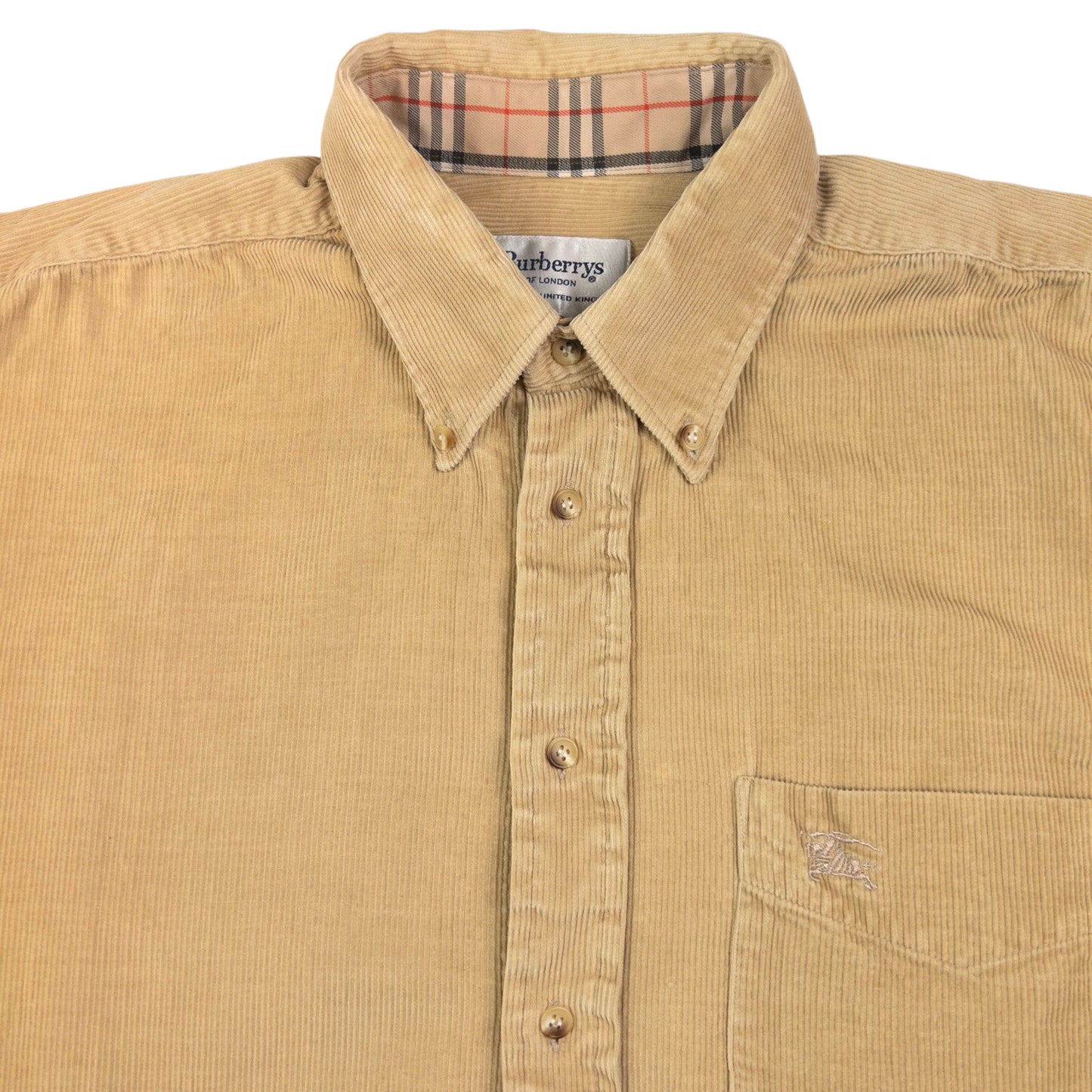 Vintage Burberry Corduroy Long Sleeve Button Up Shirt Size L