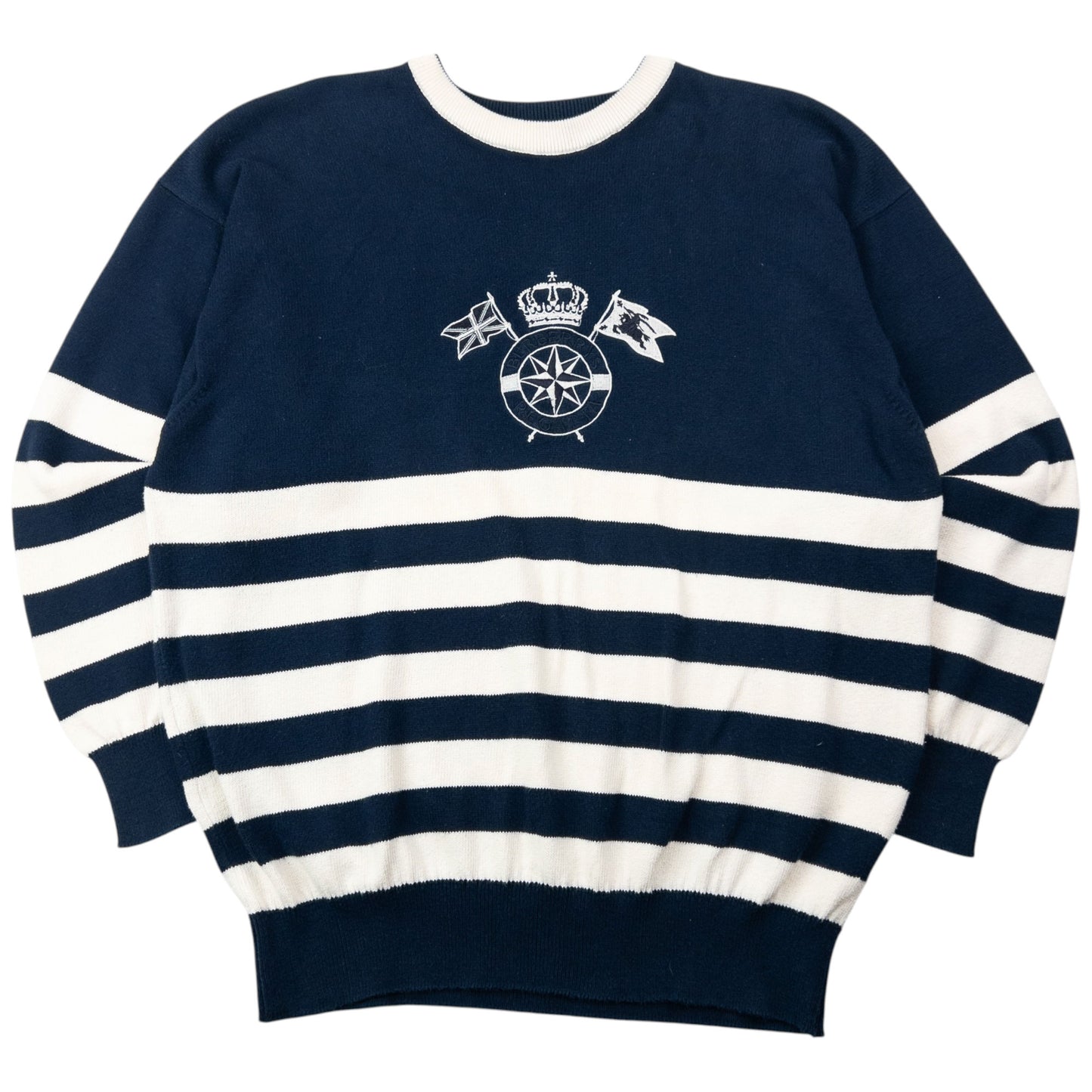 Vintage 90s Burberry Embroidered Regatta Jumper Size M