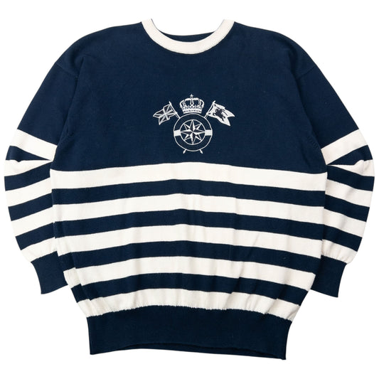 Vintage 90s Burberry Embroidered Regatta Jumper Size M