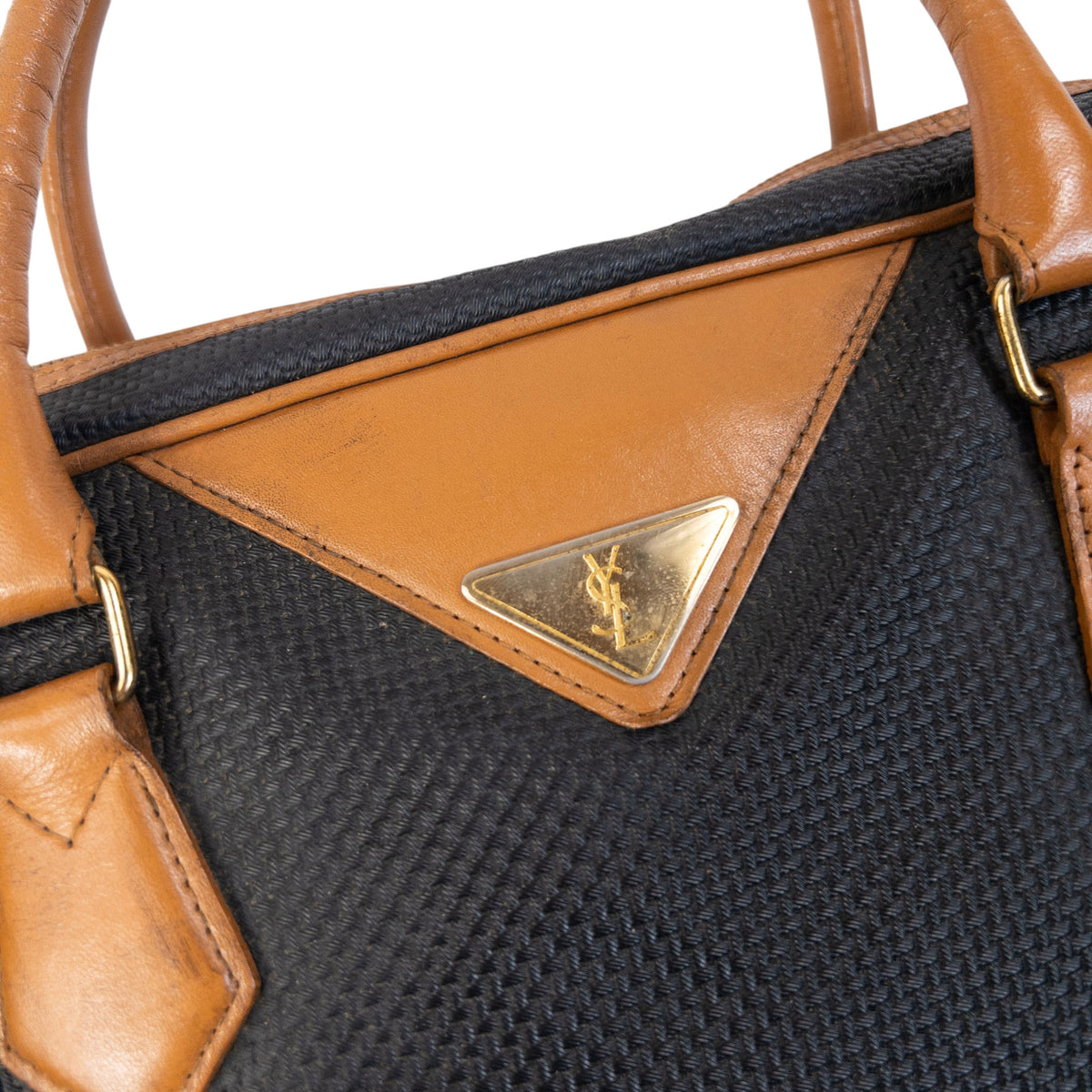 Vintage 90s YSL Yves Saint Laurent Leather Handbag in black, photo 5