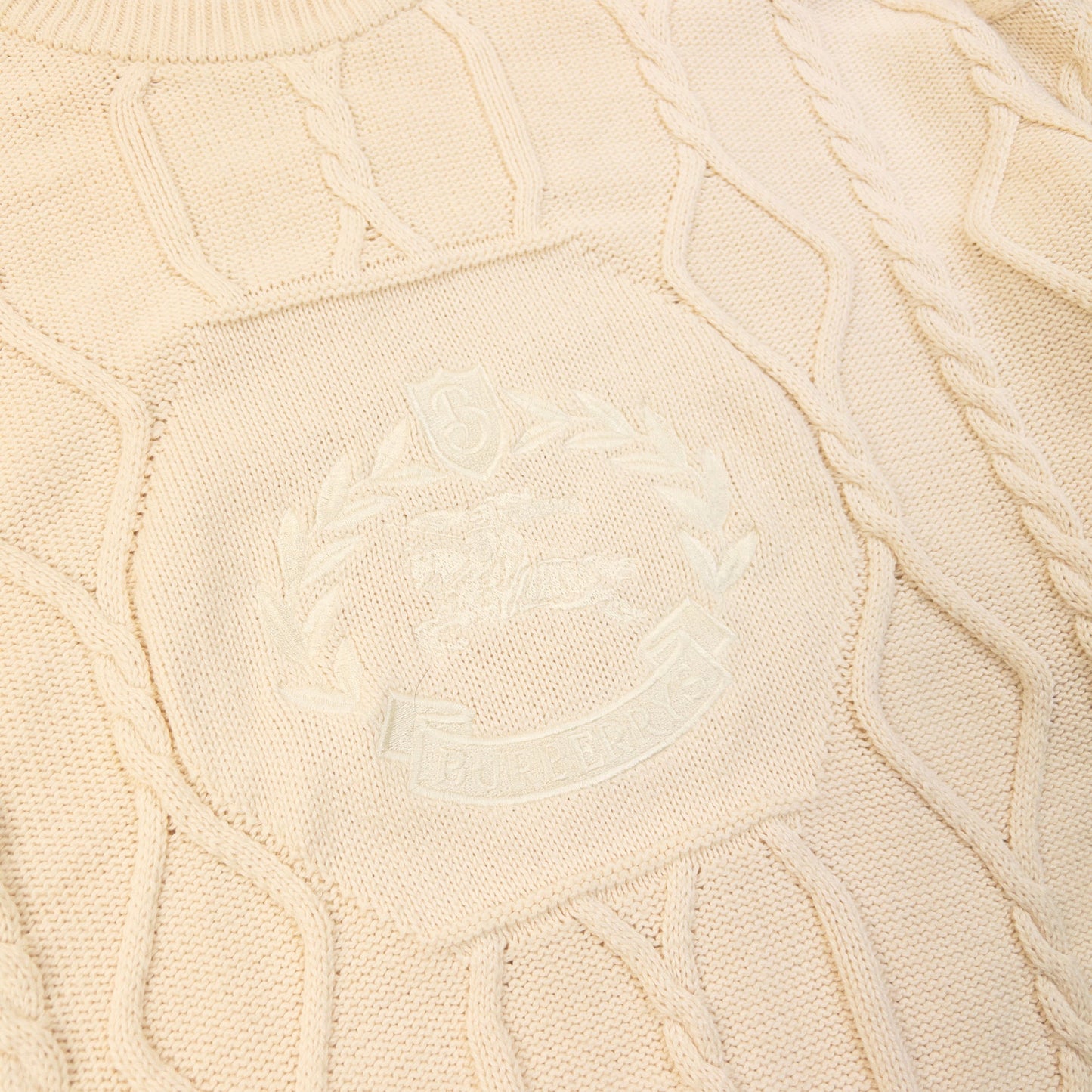 Vintage 90s Burberry Embroidered Knit Jumper Size L