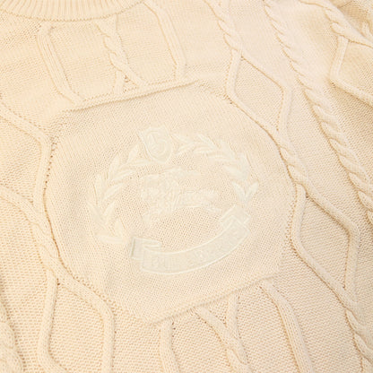 Vintage 90s Burberry Embroidered Knit Jumper Size L