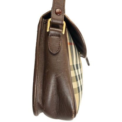 Vintage 90s Burberry Nova Check Leather Crossbody Bag