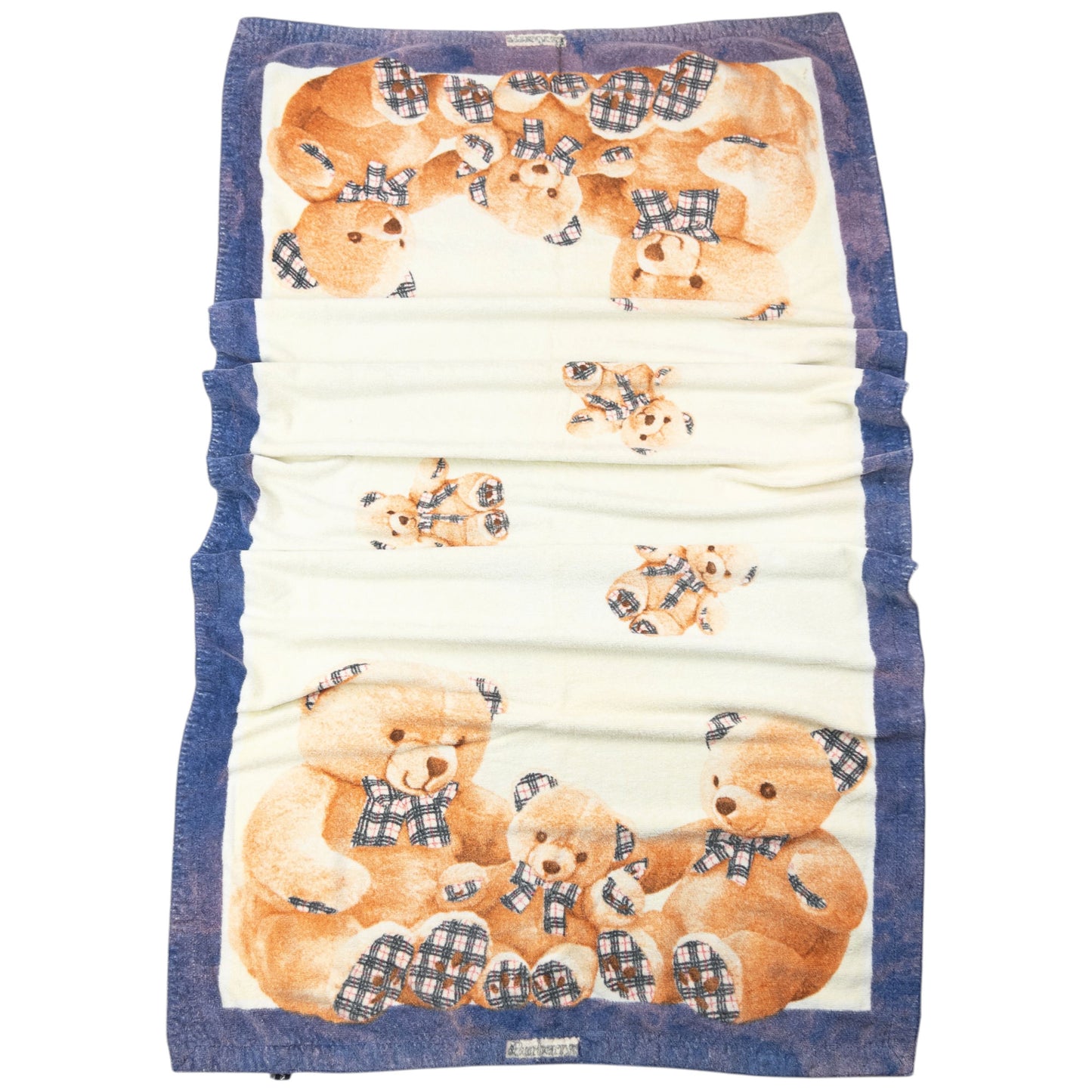 Vintage 90s Burberry Nova Check Teddy Bear Print Beach Towel