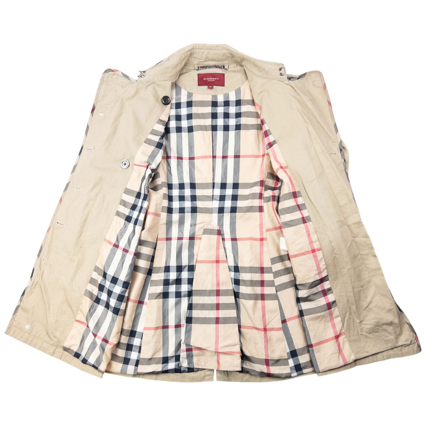 Vintage 2000s Burberry Nova Check Lined Belted Trench Jacket Womens Size M