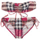Vintage Burberry Brit Nova Check Bandeau Bikini Set Womens Size S