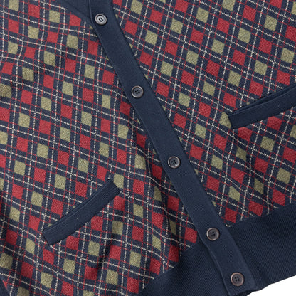 Vintage 90s YSL Yves Saint Laurent Argyle Cardigan Size L
