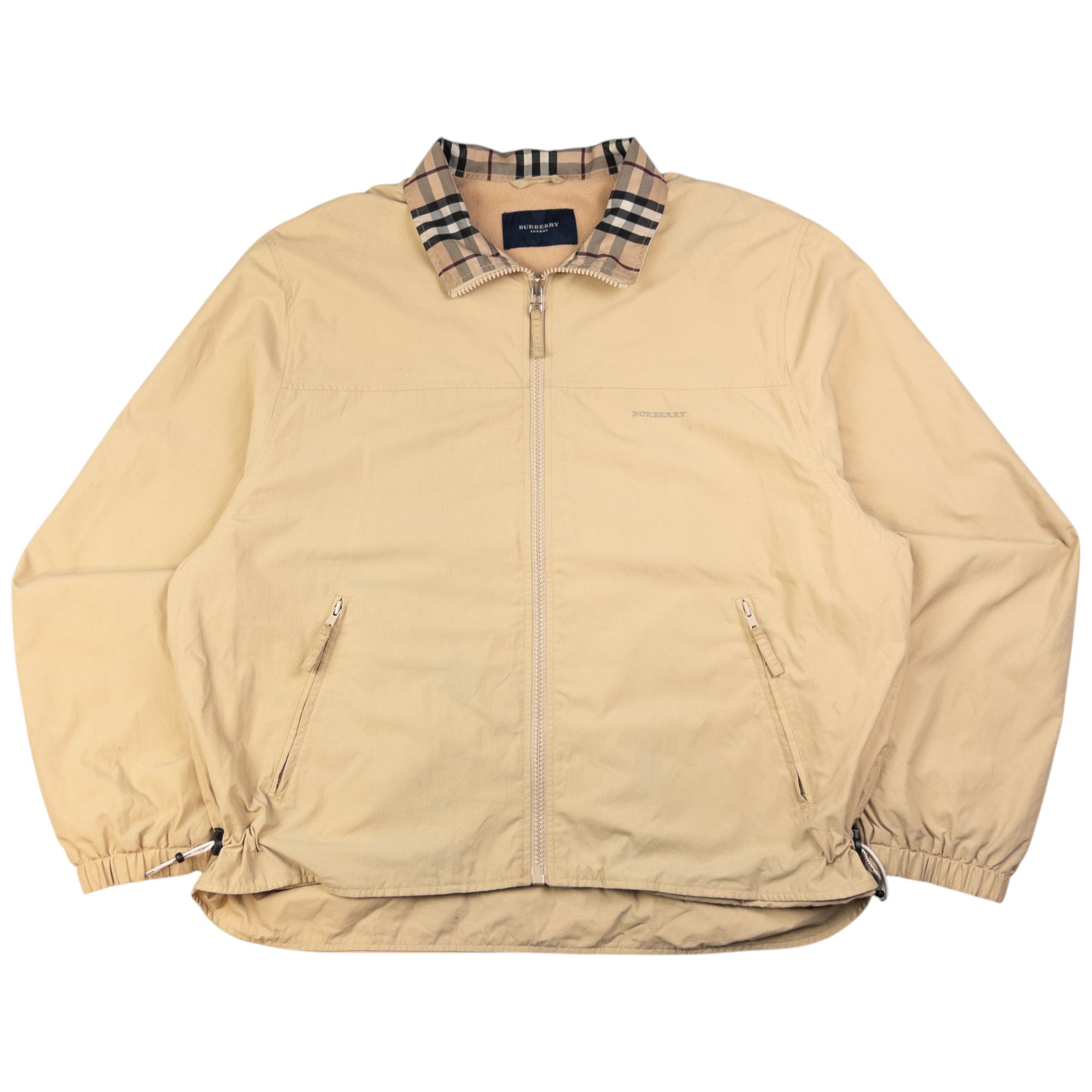 Vintage Burberry Nova Check Collar Zip Up Jacket Size XL
