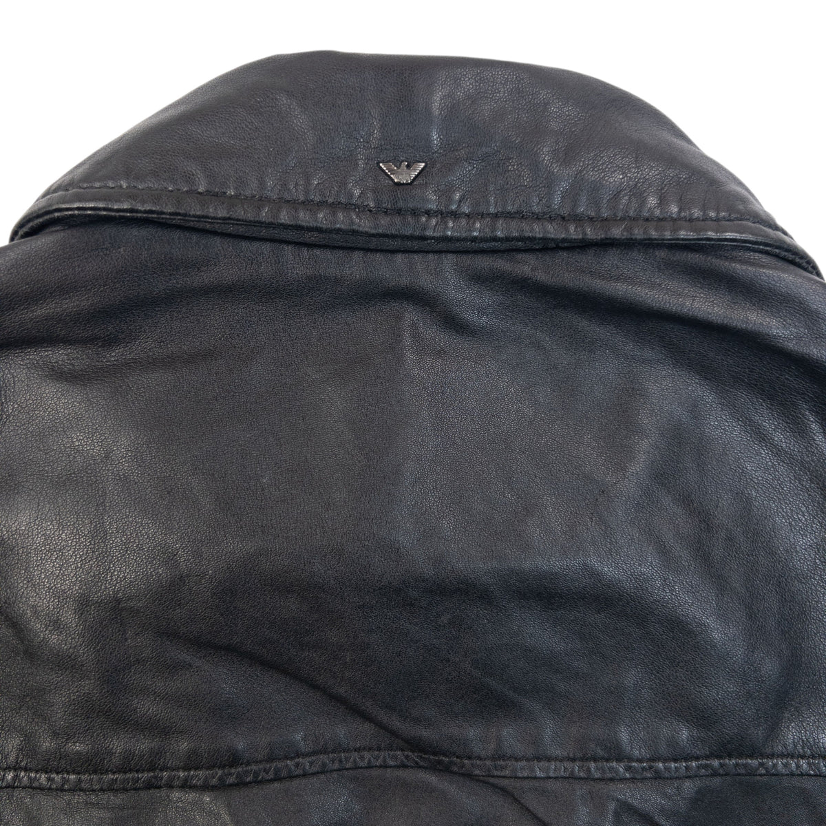 Vintage Armani Jeans Zip Up Leather Jacket Womens Size M