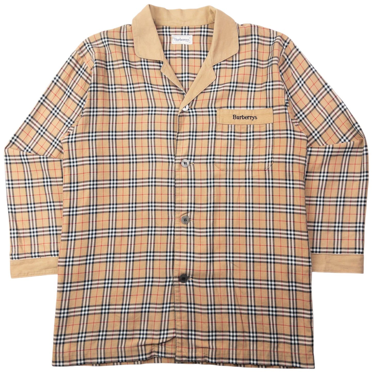 Vintage 90s Burberry Nova Check Long Sleeve Button Up Shirt Size M