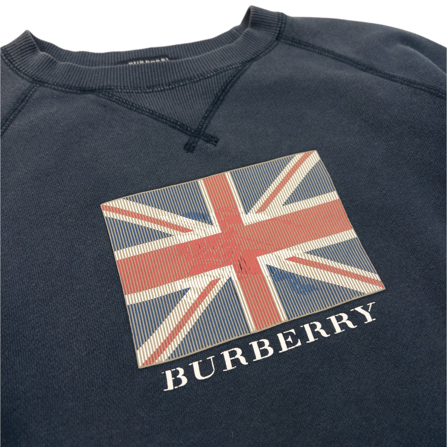Vintage 2000s Burberry Union Jack Graphic Sweatshirt Womens Size XXS