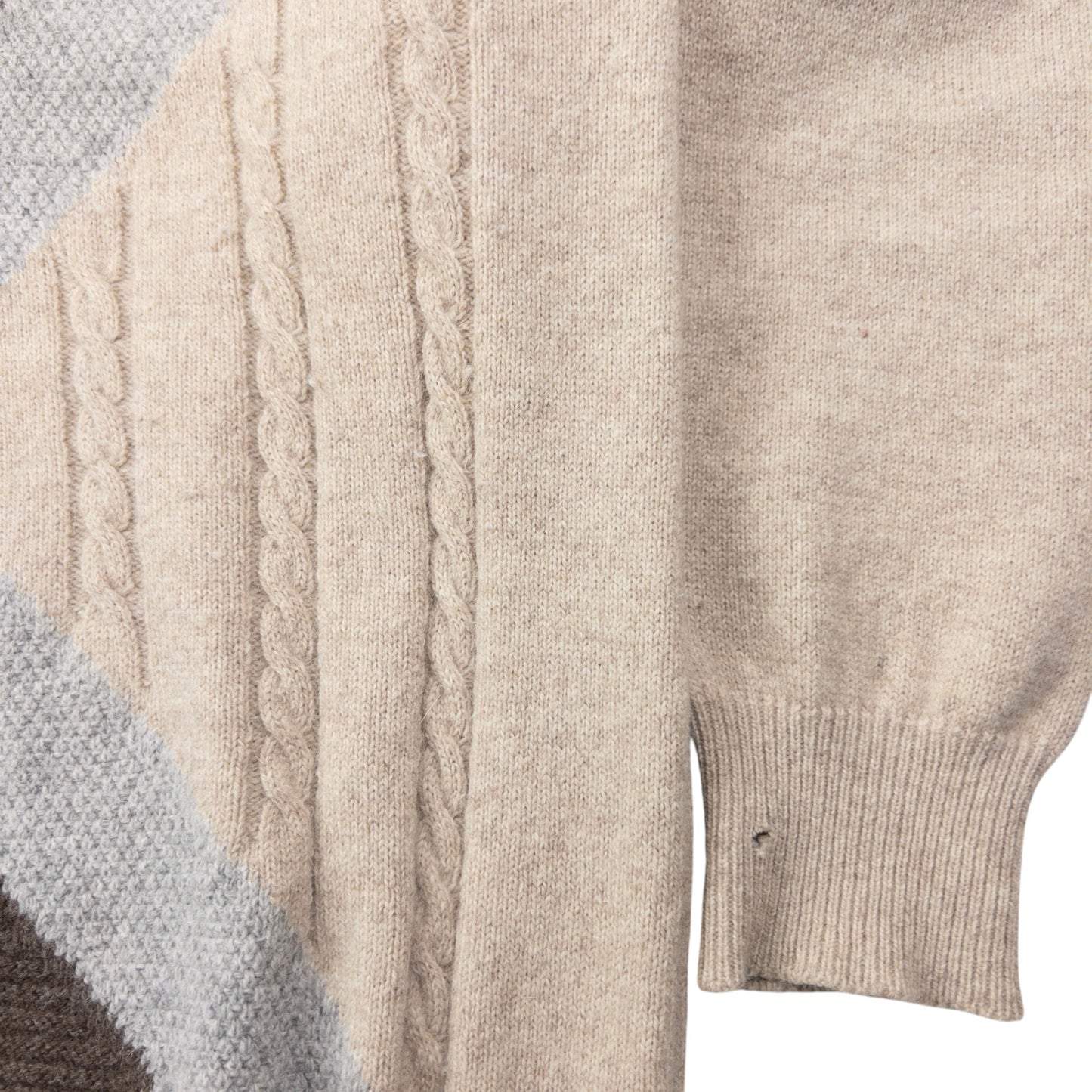 Vintage 90s Burberry Geometric Wool Knit Jumper Size L