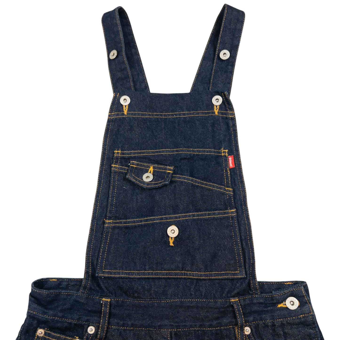 Vintage Stussy Embroidered Denim Short Dungarees Womens Size M