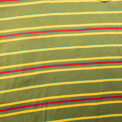Vintage 80s YSL Yves Saint Laurent Striped Long Sleeve Polo Shirt Size M