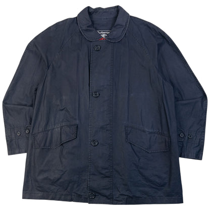 Vintage 90s Burberry Zip Up Rain Jacket in navy
