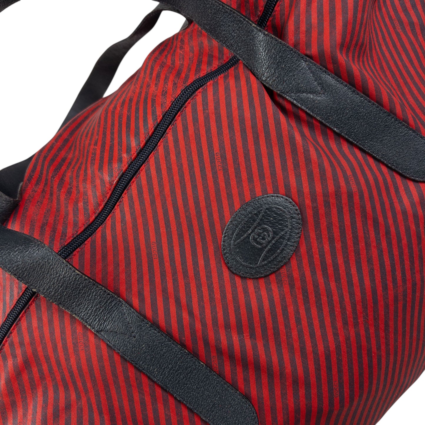 Vintage Gucci Striped Shoulder Bag & Matching Pouch